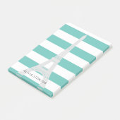 Blauwgroen Stripes- en Eiffeltoren | Aangepaste na Post-it® Notes (Schuin)