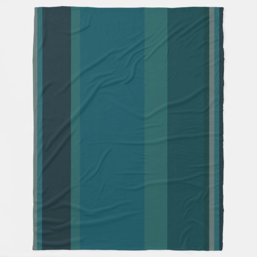 Blauwgroen stripes fleece deken (Voorkant)