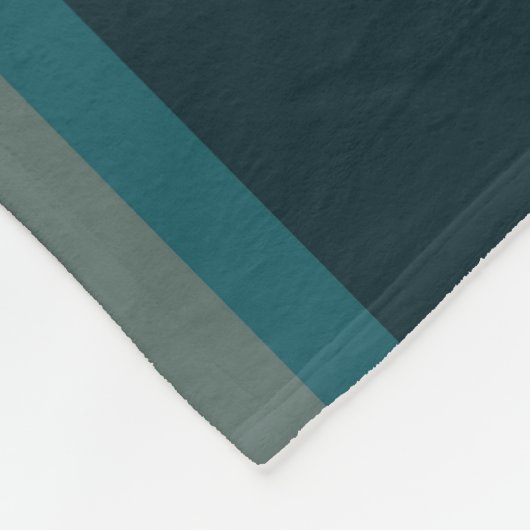 Blauwgroen stripes fleece deken (Hoek)