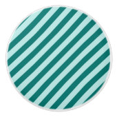 Blauwgroen stripes keramische knop (Voorkant)