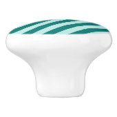 Blauwgroen stripes keramische knop (Zijkant)