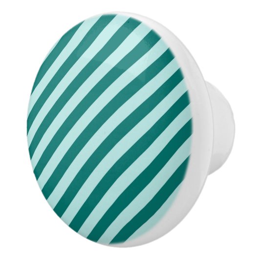 Blauwgroen stripes keramische knop (Rechts)