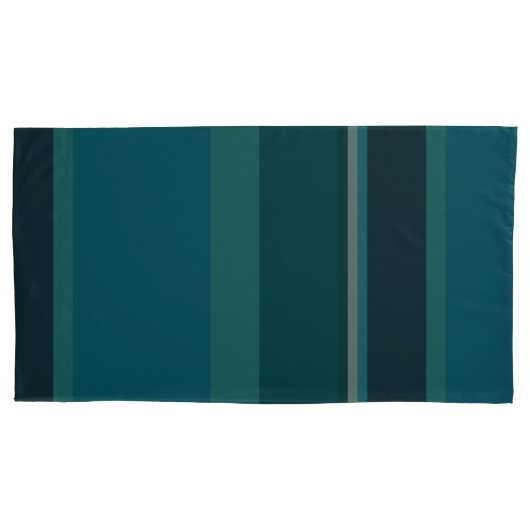 Blauwgroen stripes kussensloop (Voorkant-Links)