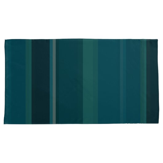 Blauwgroen stripes kussensloop (Voorkant-Rechts)