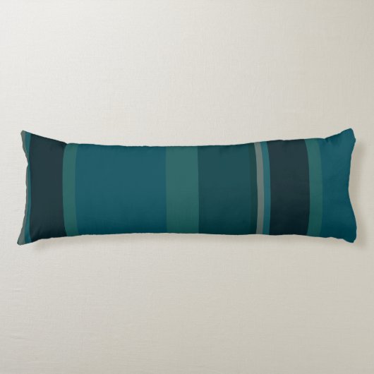 Blauwgroen stripes lichaamskussen (Voorkant)