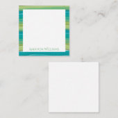 Blauwgroen Stripes Waterverf op maat Notitiekaartje (Voorkant / Achterkant)