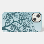 Blauwgroen structuur iPhone hoesje (Achterkant horizontaal)