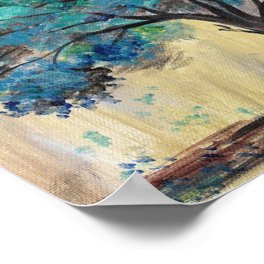 Blauwgroen structuur poster (Hoek)