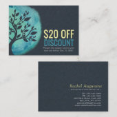 BLAUWGROEN structuur van de Loyalty-Waterverf van  Kortingskaartje (Voorkant / Achterkant)