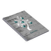 Blauwgroen structuur van het hart Gepersonaliseerd Notitieboek (Rechterzijde)