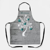 Blauwgroen structuur van het hart Gepersonaliseerd Schort (Voorkant)