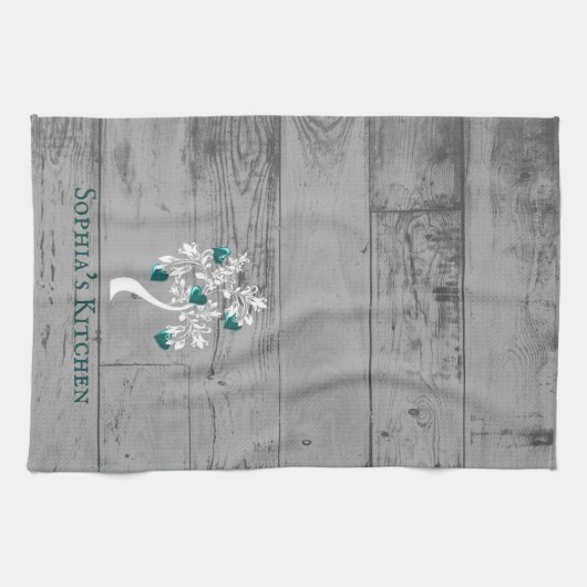 Blauwgroen structuur van keukenhanddoeken, speciaa theedoek (Horizontaal)