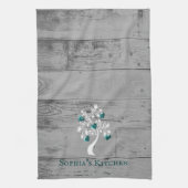 Blauwgroen structuur van keukenhanddoeken, speciaa theedoek (Verticaal)