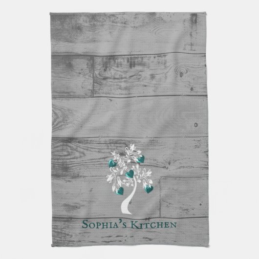 Blauwgroen structuur van keukenhanddoeken, speciaa theedoek (Verticaal)