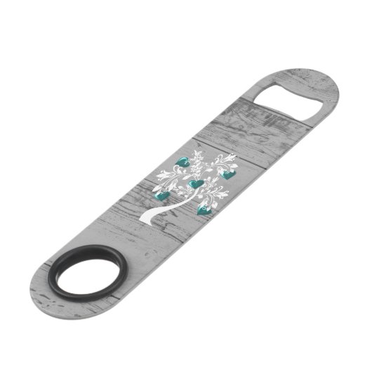 Blauwgroen structuur voor harten Aangepaste openin Speed Flessenopener (Achterkant Gekanteld)