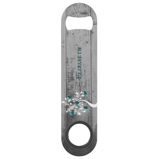 Blauwgroen structuur voor harten Aangepaste openin Speed Flessenopener (Voorkant)