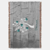 Blauwgroen structuur voor persoonlijke wandelen deken (Voorkant Verticaal)