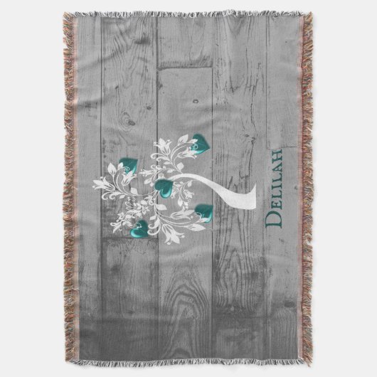 Blauwgroen structuur voor persoonlijke wandelen deken (Voorkant Verticaal)