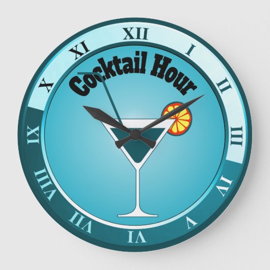 Blauwgroen stuurstaafbalk grote klok (Voorkant)