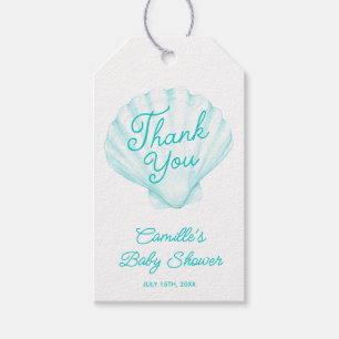 Blauwgroen Summer Beach Baby shower Dank u Cadeaulabel
