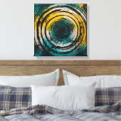 Blauwgroen Sunset Forest Waterverf Wall Art Canvas Afdruk (Insitu (Slaapkamer))