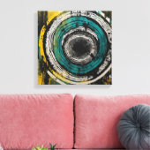 Blauwgroen Sunset Forest Waterverf Wall Art Canvas Afdruk (Insitu (Woonkamer))