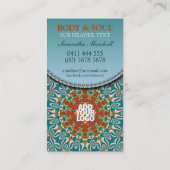 Blauwgroen Sunshine New age Yin Yang Visitekaartje (Achterkant)