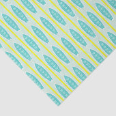 Blauwgroen Surfplanpatroon Tissuepapier (Detail)