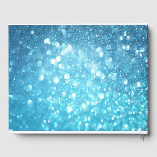 Blauwgroen Sweet 16 Silver Glitter Custom Guest Bo Gastenboek (Achterkant)
