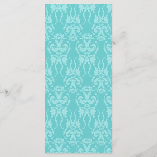 Blauwgroen Taart Pop Wedding Menu (Achterkant)