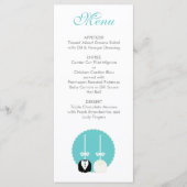 Blauwgroen Taart Pop Wedding Menu (Voorkant)