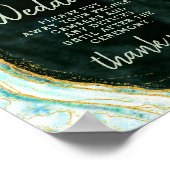 Blauwgroen Tafel voor groene en gouden niet-pluggi Poster (Hoek)