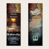 Blauwgroen Tan Author's promotiemateriaal Bladwijz Mini Visitekaartjes (Voorkant /achterkant)