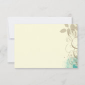 Blauwgroen Tan Grunge Swirls laten responskaarten  RSVP Kaartje (Achterkant)