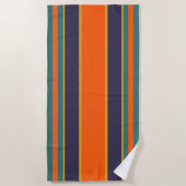 Blauwgroen, Tangerine, Gold, Deep Blue Beach Towel Strandlaken (Voorkant)