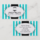 Blauwgroen tapijtschelp visitekaartje (Voorkant / Achterkant)