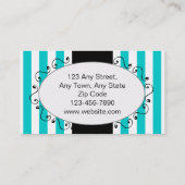 Blauwgroen tapijtschelp visitekaartje (Achterkant)