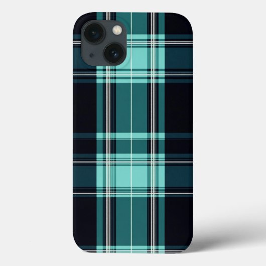 Blauwgroen Tartan Chic Case-Mate iPhone Case (Achterkant)