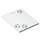 blauwgroen team kleuren voetballen accent notitieblok (Schuin)