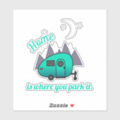 Blauwgroen Teardrop Trailer Camper Sticker (Vel)