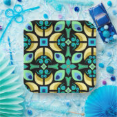 Blauwgroen tegel patroon Papier Bord (Feest)