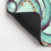 Blauwgroen tentakels op Blauwgroen  kaart Muismat (Hoek)