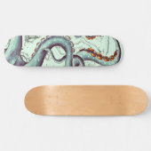 Blauwgroen tentakels op Blauwgroen  kaart Persoonlijk Skateboard (Horizontaal)