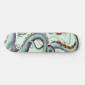Blauwgroen tentakels op Blauwgroen  kaart Persoonlijk Skateboard (Horizontaal)
