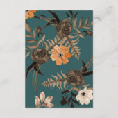 Blauwgroen terracotta bloemenherfst Trouwdetails Informatiekaartje (Achterkant)