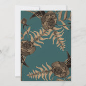 Blauwgroen Terracotta Waterverf Bloemen Herfst Bru Kaart (Achterkant)