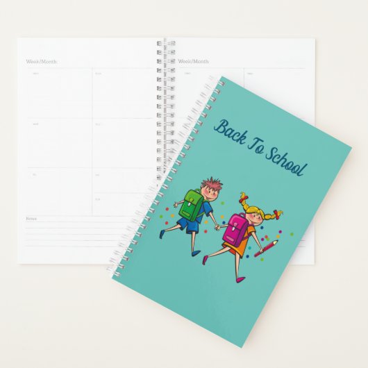 Blauwgroen Terug naar school Planner (Display)