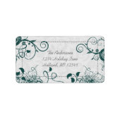 Blauwgroen terugzendadres etiket (Voorkant)