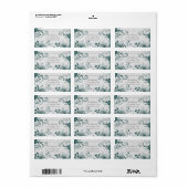 Blauwgroen terugzendadres etiket (Full Sheet)