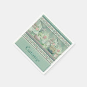 Blauwgroen thee en Rozen Napkins Servetten (Hoek)